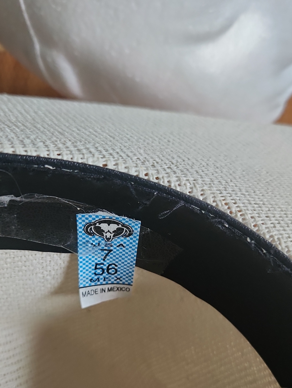Smithbilt Cream Straw Western Hat with Blue Feather - Picture 5 of 5